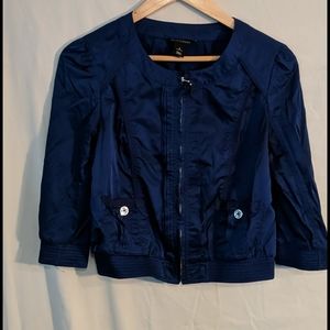 WHBM crop, 3/4 sleeve bomber jacket